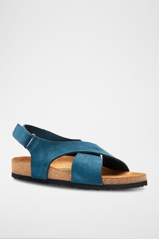 Sandalias de nobuk Fayette - Azul marino - Diseño ancho