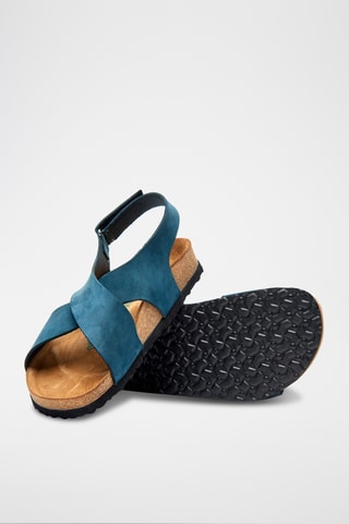 Sandalias de nobuk Fayette - Azul marino - Diseño ancho