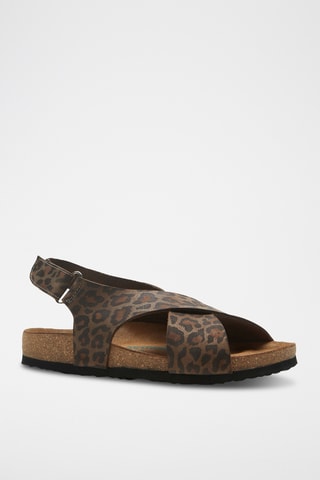 Sandalias de nobuk Fayette - Marrón - Diseño ancho