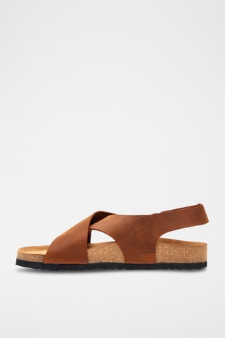 Sandalias de nobuk Fayette - Marrón - Diseño ancho