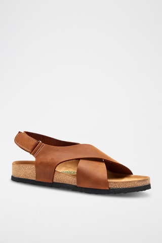 Sandalias de nobuk Fayette - Marrón - Diseño ancho