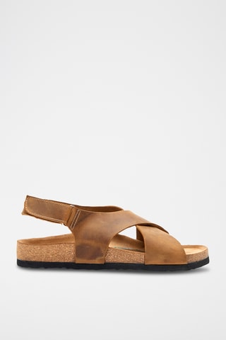 Sandalias de nobuk Fayette - Beige - Diseño ancho