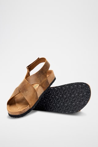 Sandalias de nobuk Fayette - Beige - Diseño ancho