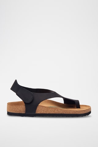 Sandalias de nobuk Felicia - Negro - Diseño ancho