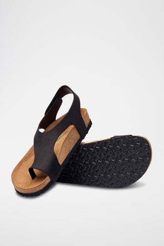 Sandalias de nobuk Felicia - Negro - Diseño ancho