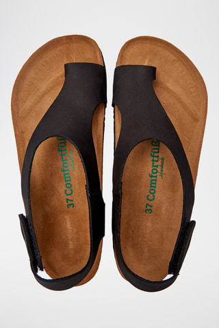 Sandalias de nobuk Felicia - Negro - Diseño ancho