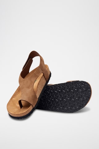 Sandalias de nobuk Felicia - Marrón - Diseño ancho