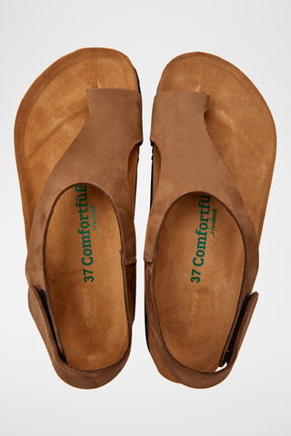 Sandalias de nobuk Felicia - Marrón - Diseño ancho