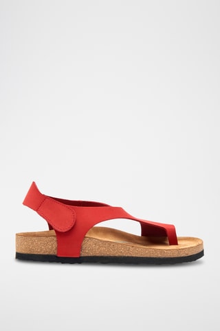 Sandalias de nobuk Felicia - Rojo - Diseño ancho