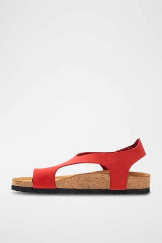 Sandalias de nobuk Felicia - Rojo - Diseño ancho