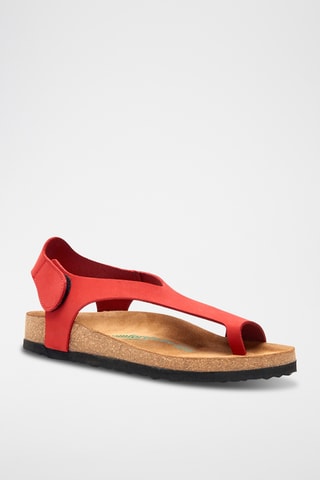 Sandalias de nobuk Felicia - Rojo - Diseño ancho