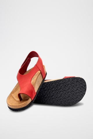 Sandalias de nobuk Felicia - Rojo - Diseño ancho