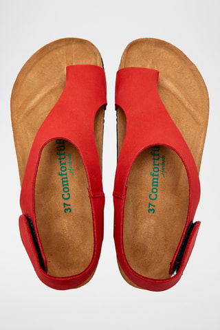 Sandalias de nobuk Felicia - Rojo - Diseño ancho