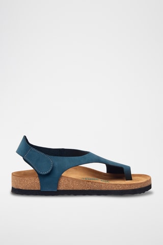 Sandalias de nobuk Felecia - Azul marino - Diseño ancho