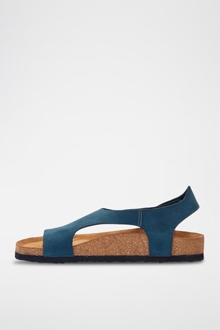 Sandalias de nobuk Felecia - Azul marino - Diseño ancho