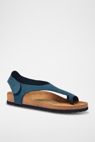 Sandalias de nobuk Felecia - Azul marino - Diseño ancho
