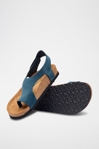 Sandalias de nobuk Felecia - Azul marino - Diseño ancho