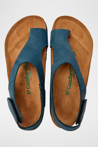 Sandalias de nobuk Felecia - Azul marino - Diseño ancho