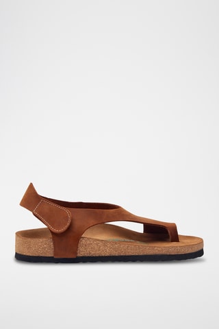 Sandalias de piel Felecia - Marrón - Diseño ancho