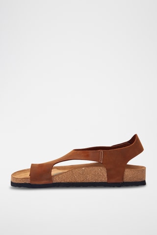 Sandalias de piel Felecia - Marrón - Diseño ancho