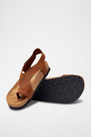 Sandalias de piel Felecia - Marrón - Diseño ancho