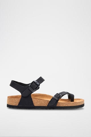 Sandalias de nobuk Gabriella - Negro - Diseño ancho