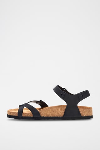 Sandalias de nobuk Gabriella - Negro - Diseño ancho