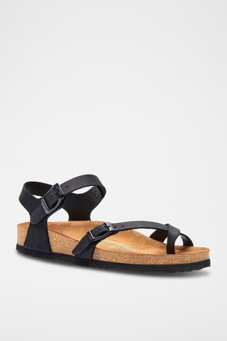 Sandalias de nobuk Gabriella - Negro - Diseño ancho