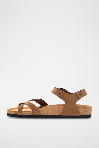 Sandalias de nobuk Gabriella - Beige - Diseño ancho