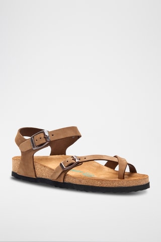 Sandalias de nobuk Gabriella - Beige - Diseño ancho