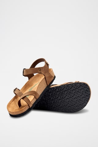 Sandalias de nobuk Gabriella - Beige - Diseño ancho