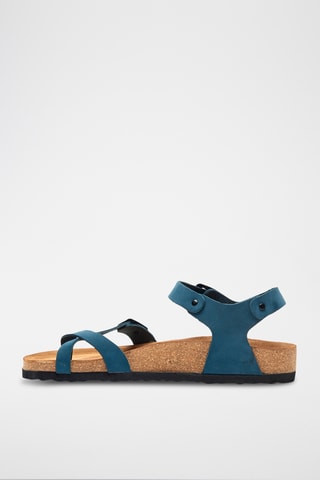 Sandalias de nobuk Gabriella - Azul marino - Diseño ancho