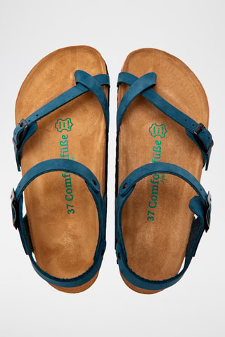 Sandalias de nobuk Gabriella - Azul marino - Diseño ancho