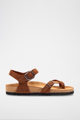 Sandalias de piel Gabriella - Marrón - Diseño ancho