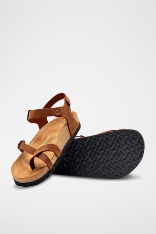 Sandalias de piel Gabriella - Marrón - Diseño ancho