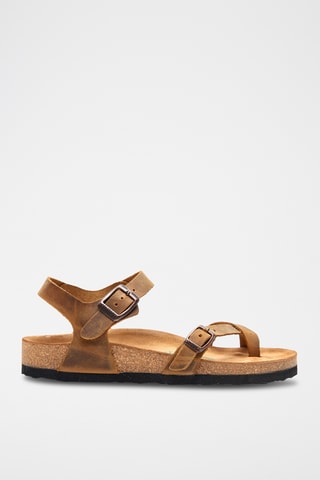 Sandalias de piel Gabriella - Beige - Diseño ancho