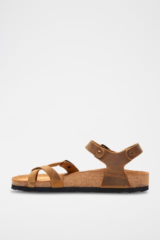 Sandalias de piel Gabriella - Beige - Diseño ancho