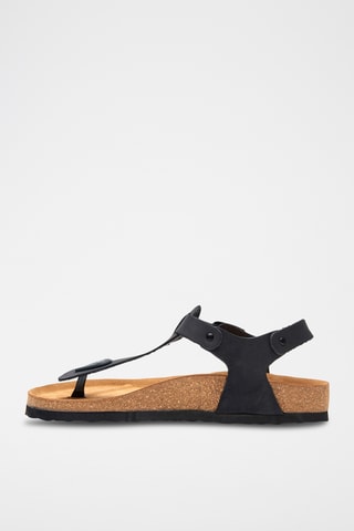 Sandalias de nobuk Gerda - Negro - Diseño ancho