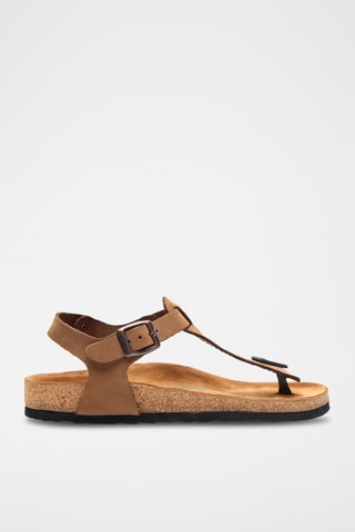 Sandalias de nobuk Gerda - Beige - Diseño ancho
