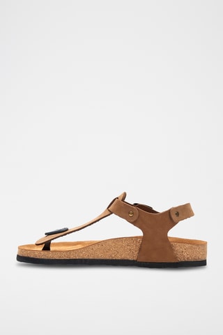 Sandalias de nobuk Gerda - Beige - Diseño ancho