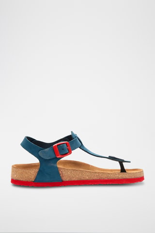 Sandalias de nobuk Gerda - Azul marino - Diseño ancho