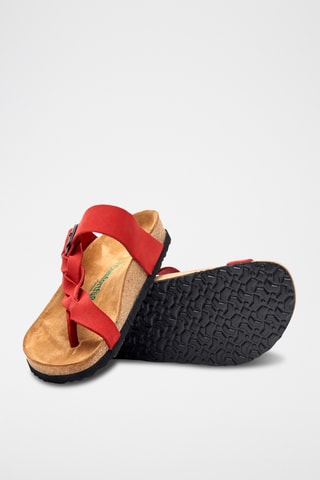 Sandalias de nobuk Gisel - Rojo - Diseño ancho