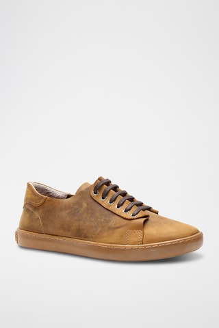 Zapatillas de piel Ozi - Marrón claro - Diseño normal