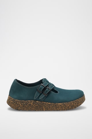 Salomés de nobuk Rudy - Azul marino - Diseño normal