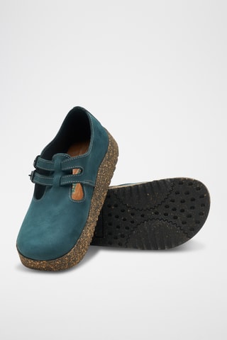 Salomés de nobuk Rudy - Azul marino - Diseño normal