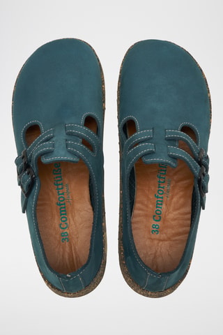 Salomés de nobuk Rudy - Azul marino - Diseño normal