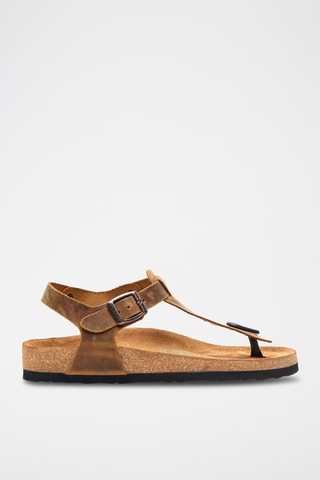 Sandalias de piel Gerda - Camel - Diseño ancho