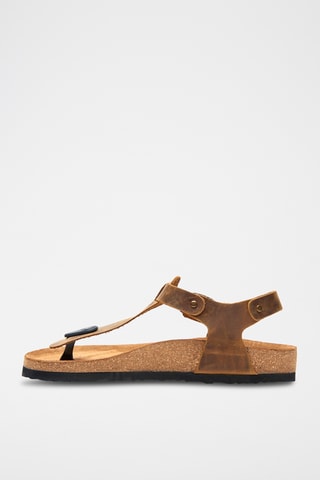 Sandalias de piel Gerda - Camel - Diseño ancho