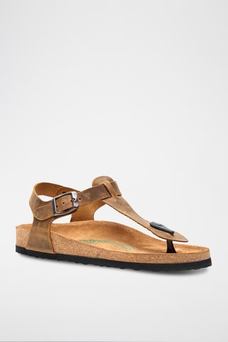 Sandalias de piel Gerda - Camel - Diseño ancho