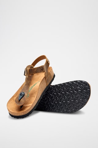 Sandalias de piel Gerda - Camel - Diseño ancho